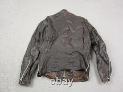 True Vintage Leather Jacket Mens Size 36 Brown Motorcycle Talon Zip 60s 70s