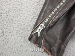 True Vintage Leather Jacket Mens Size 36 Brown Motorcycle Talon Zip 60s 70s