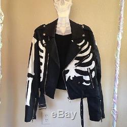 UNIF Boneyard Moto Skeleton Vegan Leather Jacket