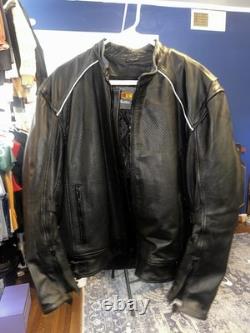 UNIK Genuine Leather Motorcycle Jacket Men's Medium Back & Elbow Protection