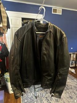 UNIK Genuine Leather Motorcycle Jacket Men's Medium Back & Elbow Protection
