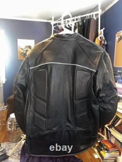 UNIK Genuine Leather Motorcycle Jacket Men's Medium Back & Elbow Protection