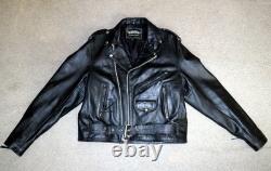 UNIK Leather Apparel Mens Heavy Leather Motorcycle Jacket Size 42