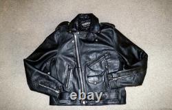 UNIK Leather Apparel Mens Heavy Leather Motorcycle Jacket Size 42