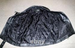 UNIK Leather Apparel Mens Heavy Leather Motorcycle Jacket Size 42