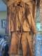 UNIK Leather Motorcycle Jacket Tan With Fringe SZ 50 With Matching XL Chaps