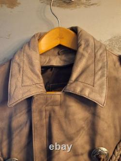 UNIK Leather Motorcycle Jacket Tan With Fringe SZ 50 With Matching XL Chaps