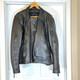 UNIK Premium Mens Heavy Black Leather Motorcycle Jacket Size 48 Cross Zip Liner