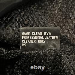 UNIK Premium Mens Heavy Black Leather Motorcycle Jacket Size 48 Cross Zip Liner