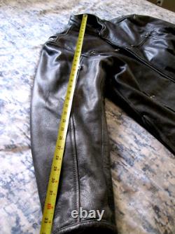 UNIK Premium Mens Size 2XL Heavy Black Leather Motorcycle Jacket in VGC