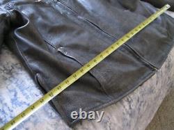 UNIK Premium Mens Size 2XL Heavy Black Leather Motorcycle Jacket in VGC