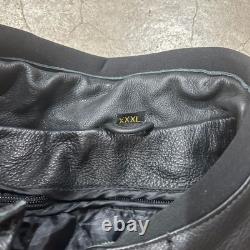 UNIK Ultra Black Cowhide Leather Thinsulate Armor-Ready Motorcycle Jacket XXXL
