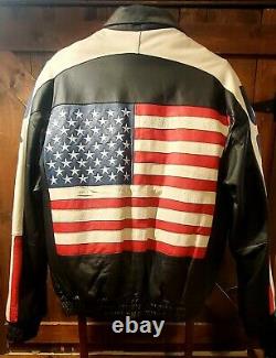 USA Men's Leather Riding Jacket Size XL