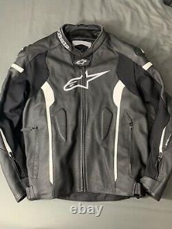 USED 2018 Alpinestars Missle Tech-Air Leather Motorcycle Jacket Blk/Wht SIZE 60