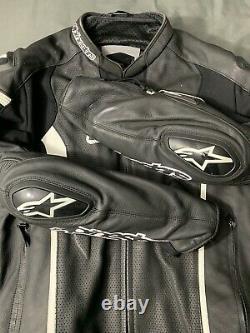 USED 2018 Alpinestars Missle Tech-Air Leather Motorcycle Jacket Blk/Wht SIZE 60