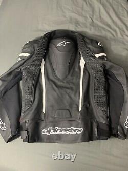 USED 2018 Alpinestars Missle Tech-Air Leather Motorcycle Jacket Blk/Wht SIZE 60
