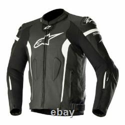 USED 2018 Alpinestars Missle Tech-Air Leather Motorcycle Jacket Blk/Wht SIZE 60