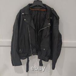 USED DEFECT Milwaukee Leather Men's Motorcycle Jacket Black Size 2XL $200 GG017