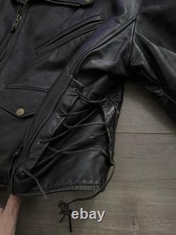 US Made Co. Vintage Leather Motorcycle Jacket Harley Owner Club Patch 1980s 48