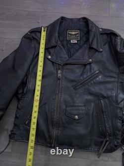 US Made Co. Vintage Leather Motorcycle Jacket Harley Owner Club Patch 1980s 48