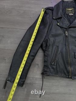 US Made Co. Vintage Leather Motorcycle Jacket Harley Owner Club Patch 1980s 48