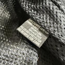 Unik Heavy Leather Motorcycle Jacket Black Warm Liner Full Zip Men's Sz Large