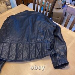 Unik Ultra Men's Motorcycle Leather Jacket Size 56 Black Heavy Duty 7.5 lbs