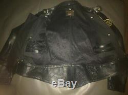 Unisex Classic Vintage Vanson Leather Motorcycle Jacket Size 8