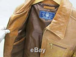 Used Avirex Tan Horsehide Leather Jacket Sz Large 4 pockets