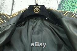 Used Versace H&m Mens Jacket Coat Biker Leather 100% Authentic Size L 50