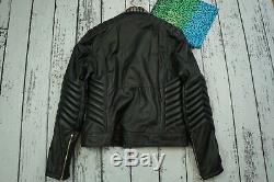 Used Versace H&m Mens Jacket Coat Biker Leather 100% Authentic Size L 50