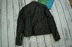 Used Versace H&m Mens Jacket Coat Biker Leather 100% Authentic Size L 50