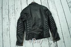 Used Versace H&m Mens Jacket Coat Biker Leather 100% Authentic Size S 46