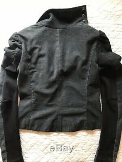 Used Womens All Saints Dresden Draped Washed Leather Jacket Black 8 Rare