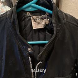 Used mens Vintage Genuine Leather Biker Jacket medium, Bought 1984, 1 Owner