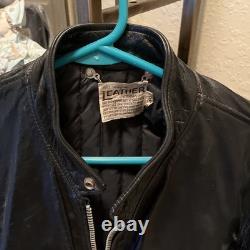 Used mens Vintage Genuine Leather Biker Jacket medium, Bought 1984, 1 Owner