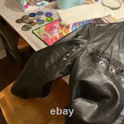 Used mens Vintage Genuine Leather Biker Jacket medium, Bought 1984, 1 Owner