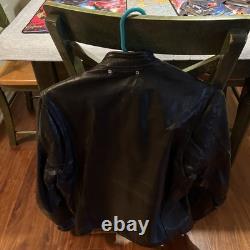 Used mens Vintage Genuine Leather Biker Jacket medium, Bought 1984, 1 Owner