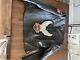 Used mens black leather motorcycle jacket xxl