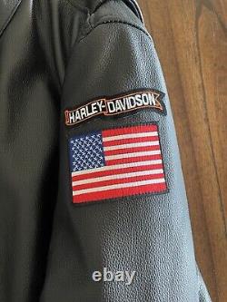 Used mens black leather motorcycle jacket xxl