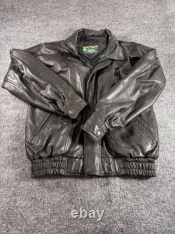 VAM Men's Jacket Small Black Finest Lambskin Leather Full Zip Motorcycle Jacket