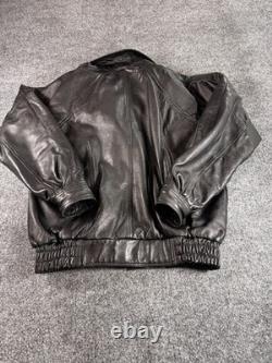 VAM Men's Jacket Small Black Finest Lambskin Leather Full Zip Motorcycle Jacket