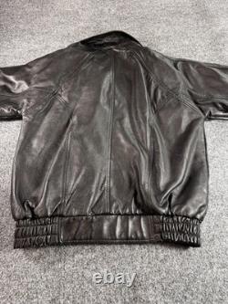 VAM Men's Jacket Small Black Finest Lambskin Leather Full Zip Motorcycle Jacket