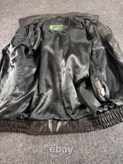 VAM Men's Jacket Small Black Finest Lambskin Leather Full Zip Motorcycle Jacket