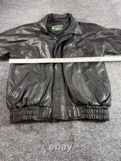 VAM Men's Jacket Small Black Finest Lambskin Leather Full Zip Motorcycle Jacket