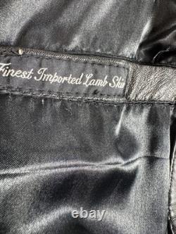 VAM Men's Jacket Small Black Finest Lambskin Leather Full Zip Motorcycle Jacket