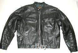 VANSON Cafe Racer Black Leather Men's Motorcycle Biker Jacket