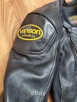VANSON Full Body Competition Leather Motorcycle Racing Suit Check Size Details