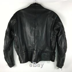 VANSON Leather Cafe Racer Motorcycle Jacket Sz 44 Black Zip