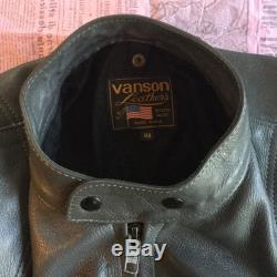 VANSON Leather motorcycle jacket, size 48, grey, padded arms/shoulder